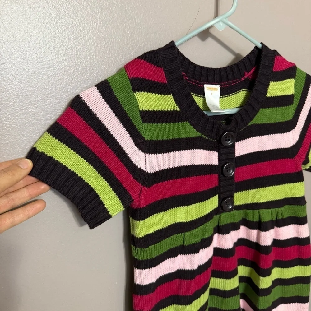 Gymboree Striped Knit Sweater Dress Bundle Girls Size 8 Short Sleeve Pockets